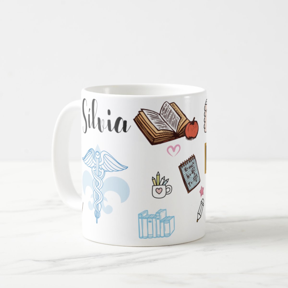 Caneca Personalizada Profissão de Pedagogia Símbolo com Nome