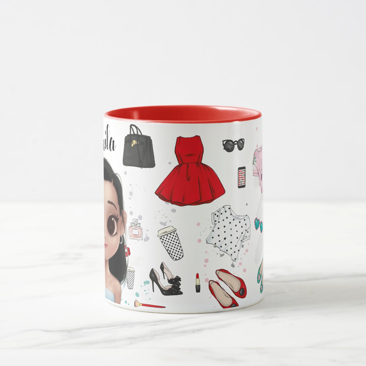 Caneca Personalizada Moda Presente Criativo Mulher Estilosa