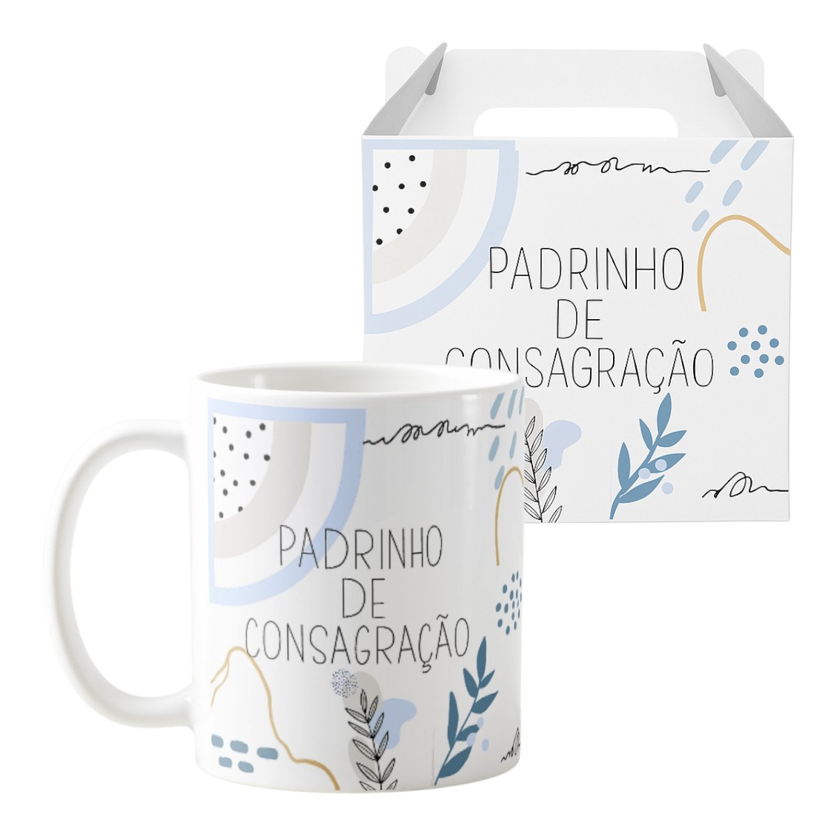 Caneca Personalizada Padrinho de Consagração Minimalista - Batizado (Padrinho)