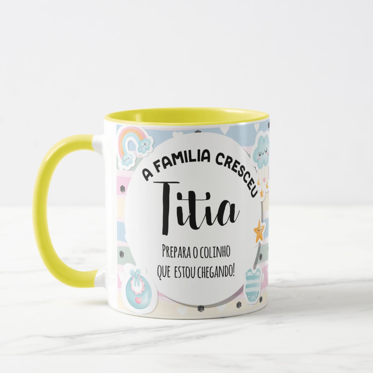 Caneca Personalizada Anúncio De Gravidez Gestação Tia Titia - Família (Tia)