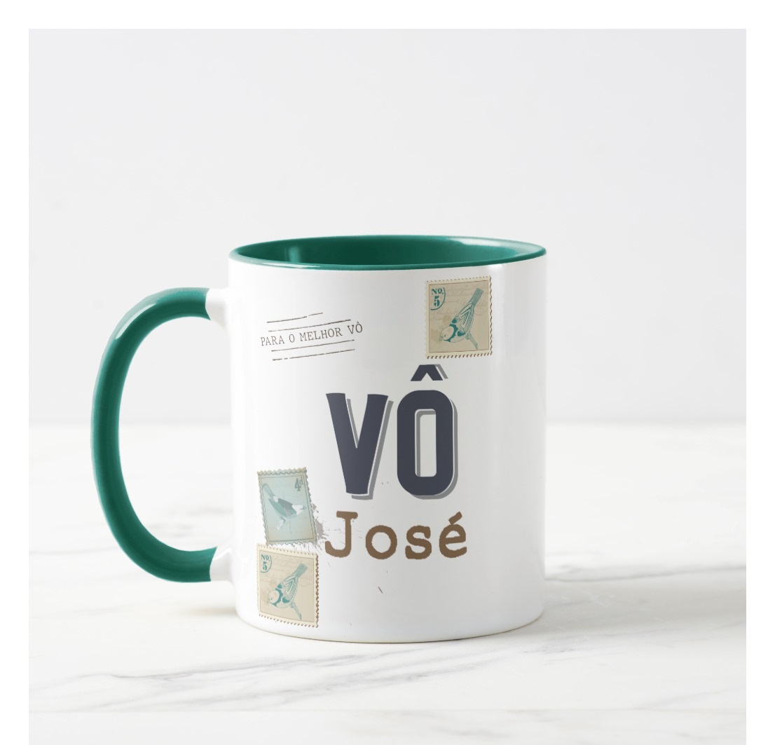 Caneca Vô Personalizada Presente Avô com Mensagem e Nomes