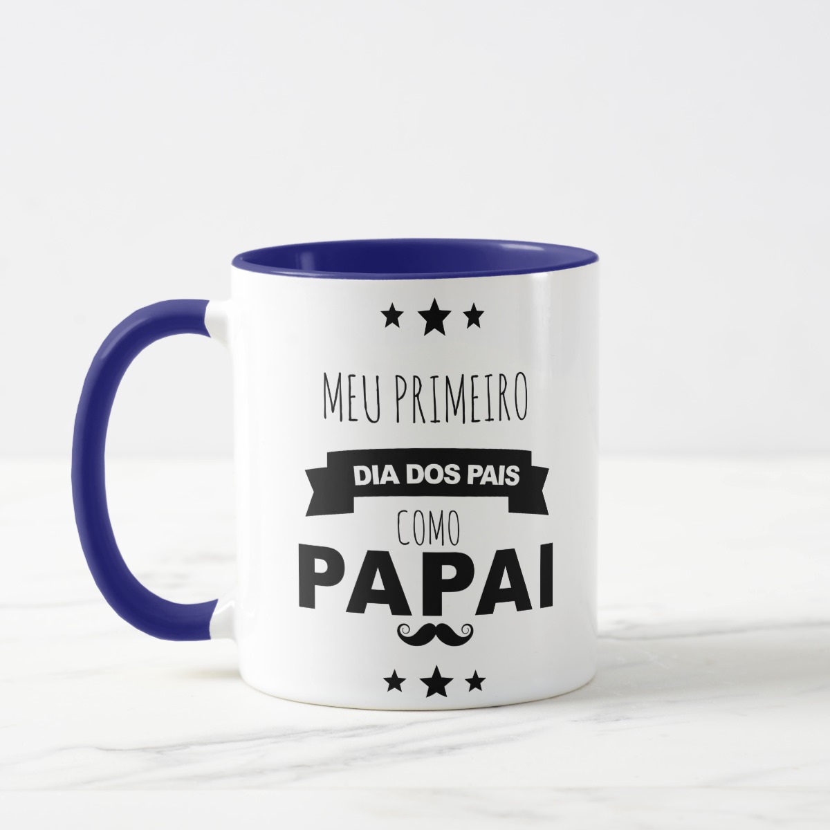 Caneca Meu Primeiro Dia Dos Pais Como Papai - Azul
