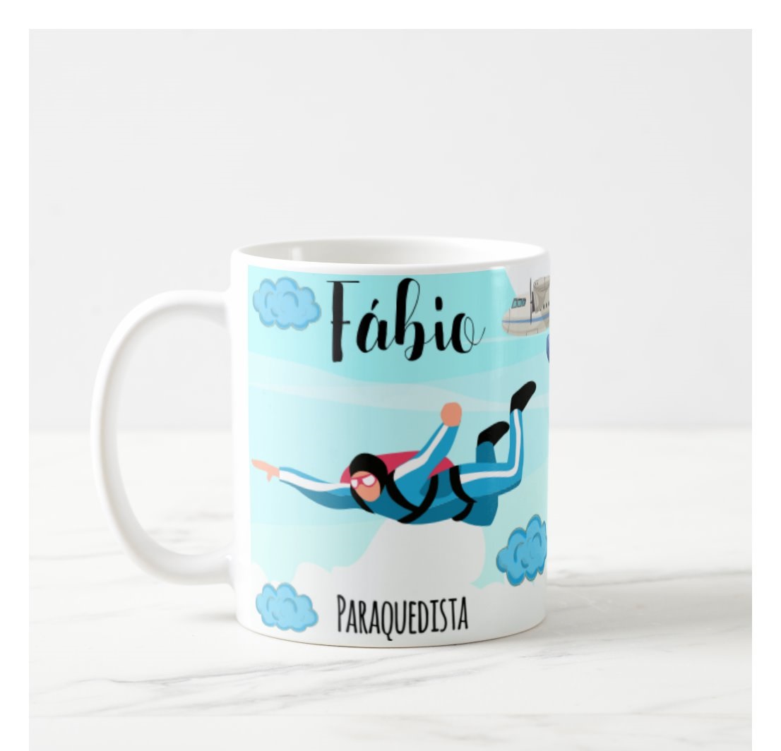 Caneca Personalizada Paraquedas Criativo Paraquedista Esporte