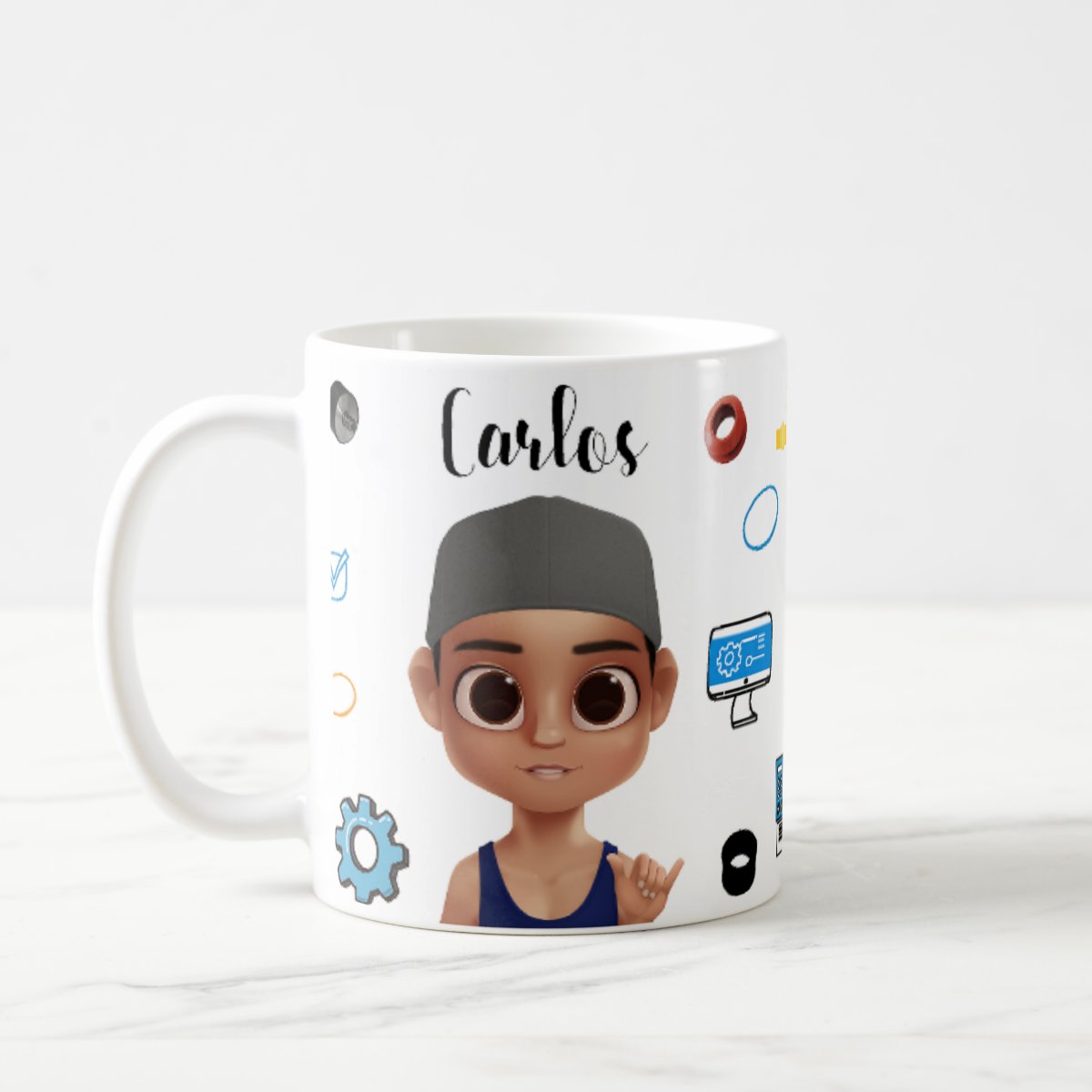 Caneca Personalizada para Operador de Máquinas com Avatar