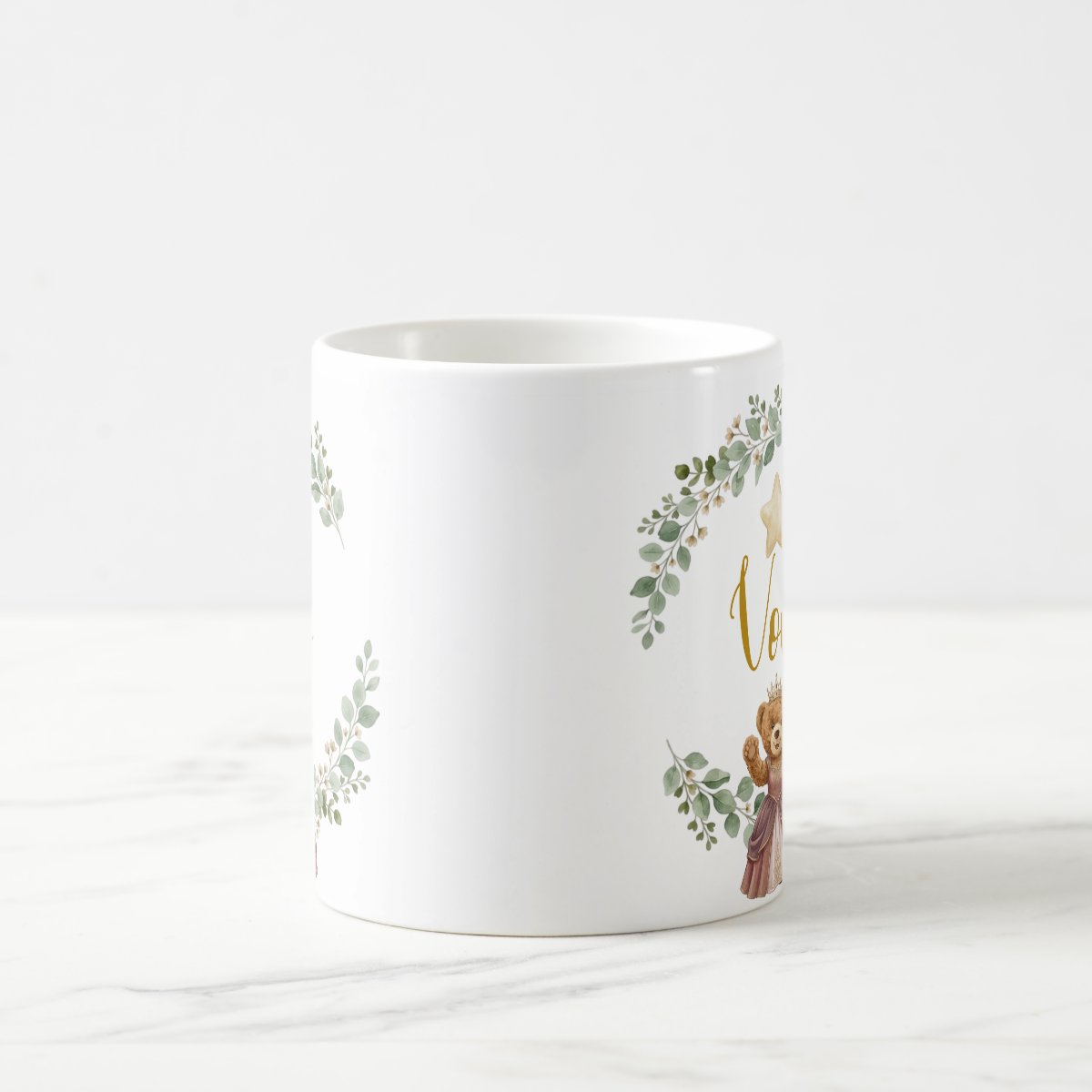 Caneca Ursa Princesa Avó Presente Dia das Mães Família Pronta Entrega