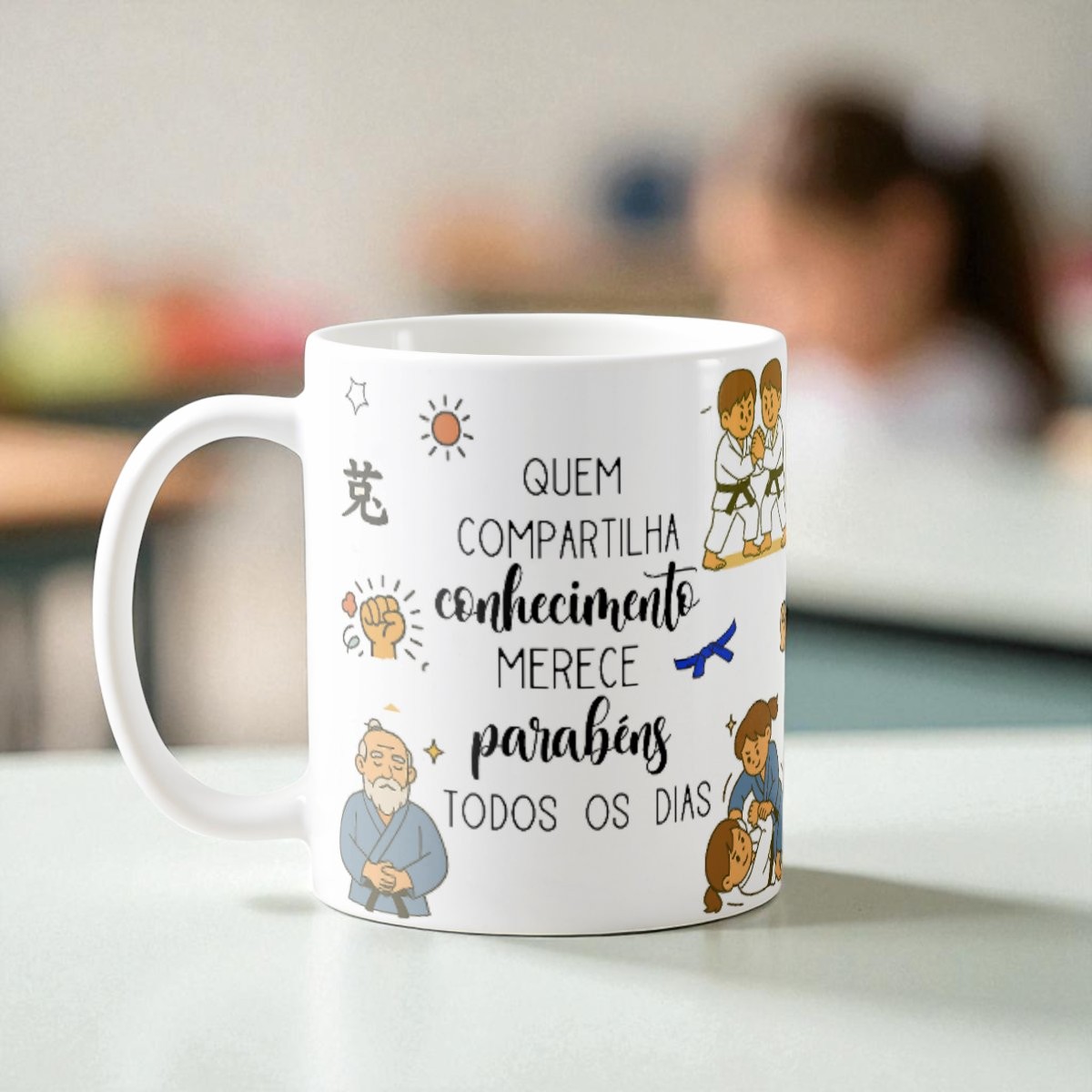 Caneca Jiu Jitsu Presente Personalizado para Professor Luta - Dia dos Professores (Professor(a))