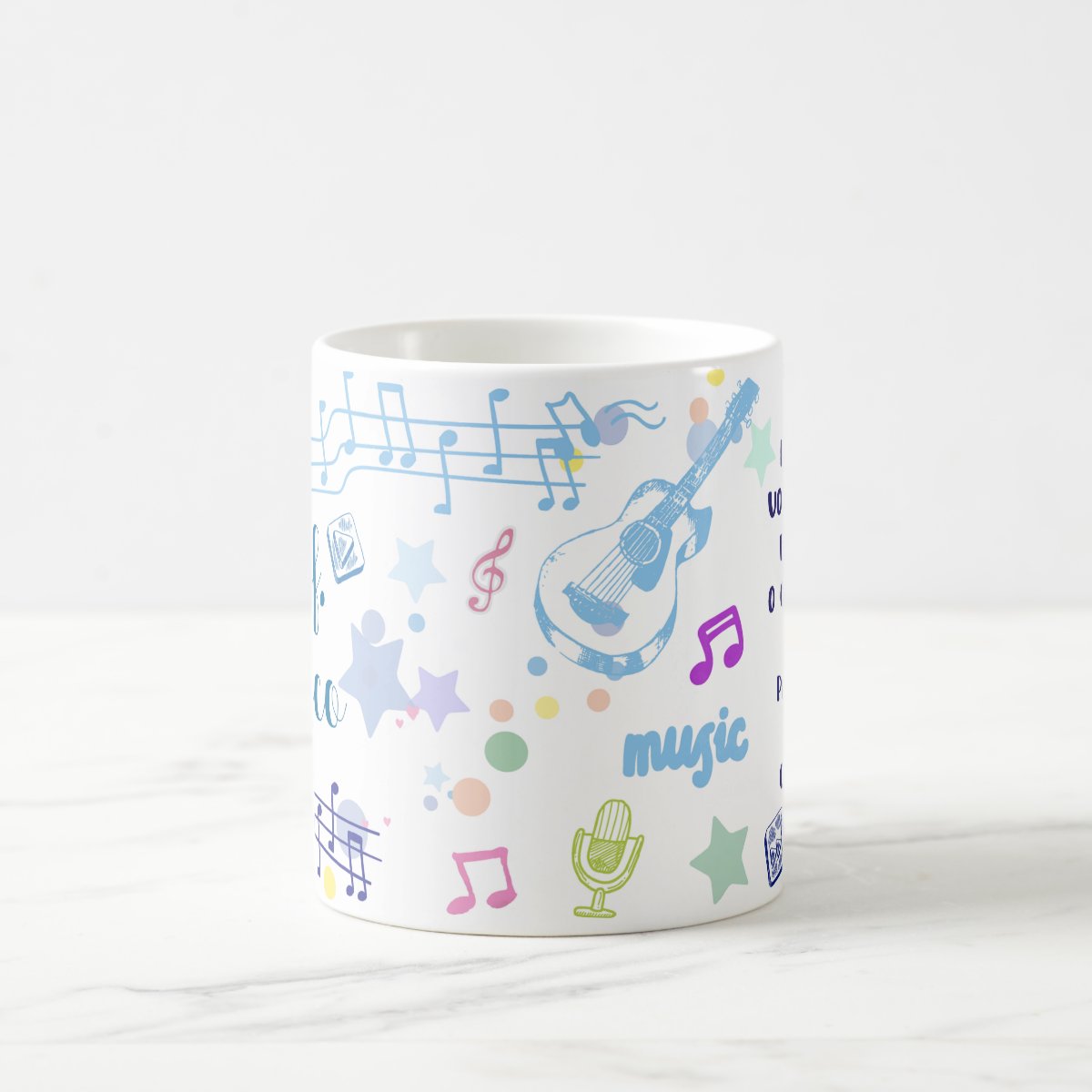 Conjunto Garrafa Térmica Caneca e Almofada Músico
