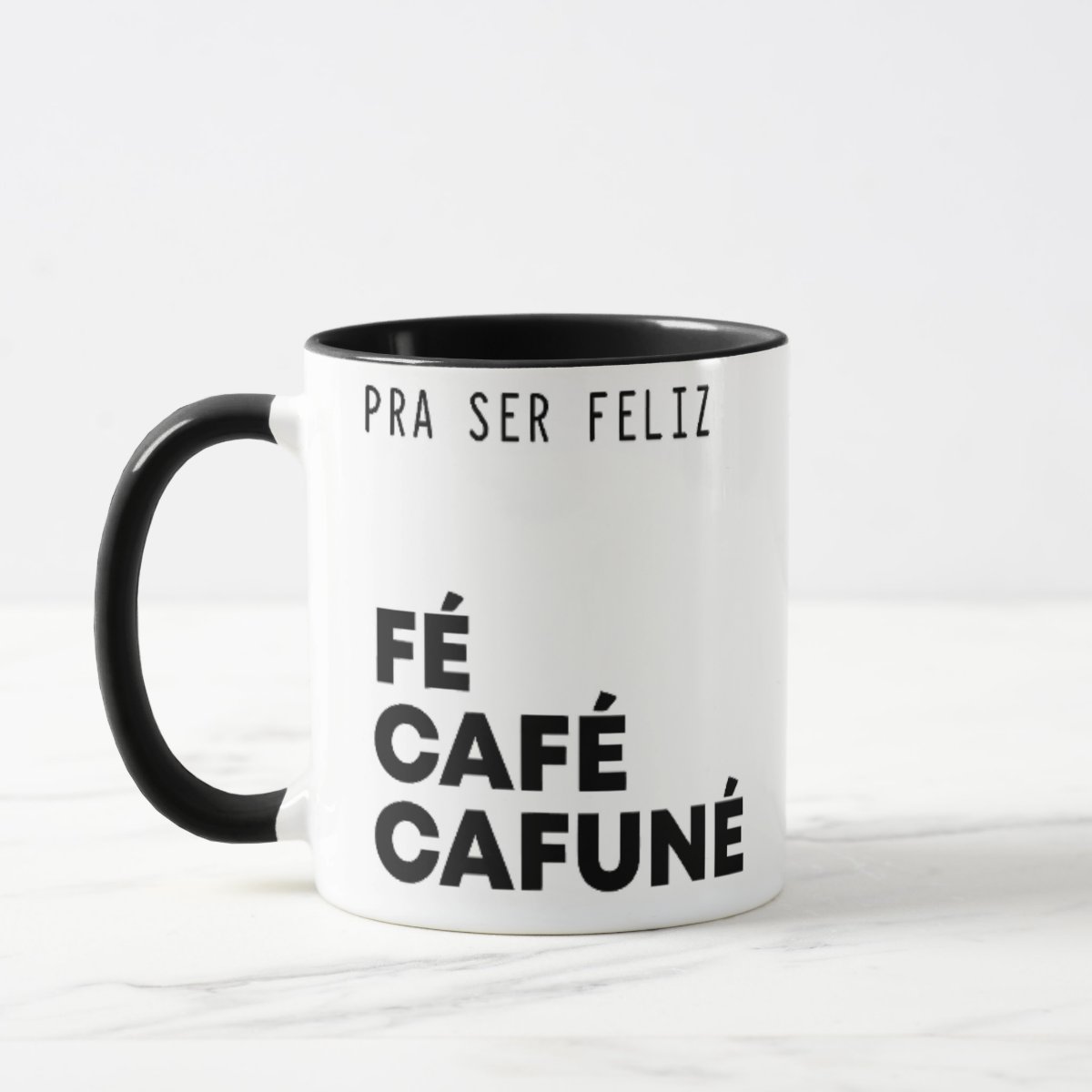 Caneca Presente Personalizado com Frase Fé Café Cafuné - Outros (Frase Fé Café Cafuné)