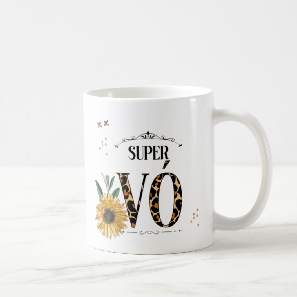 Caneca Personalizada Presente Criativo Floral para Super Vó