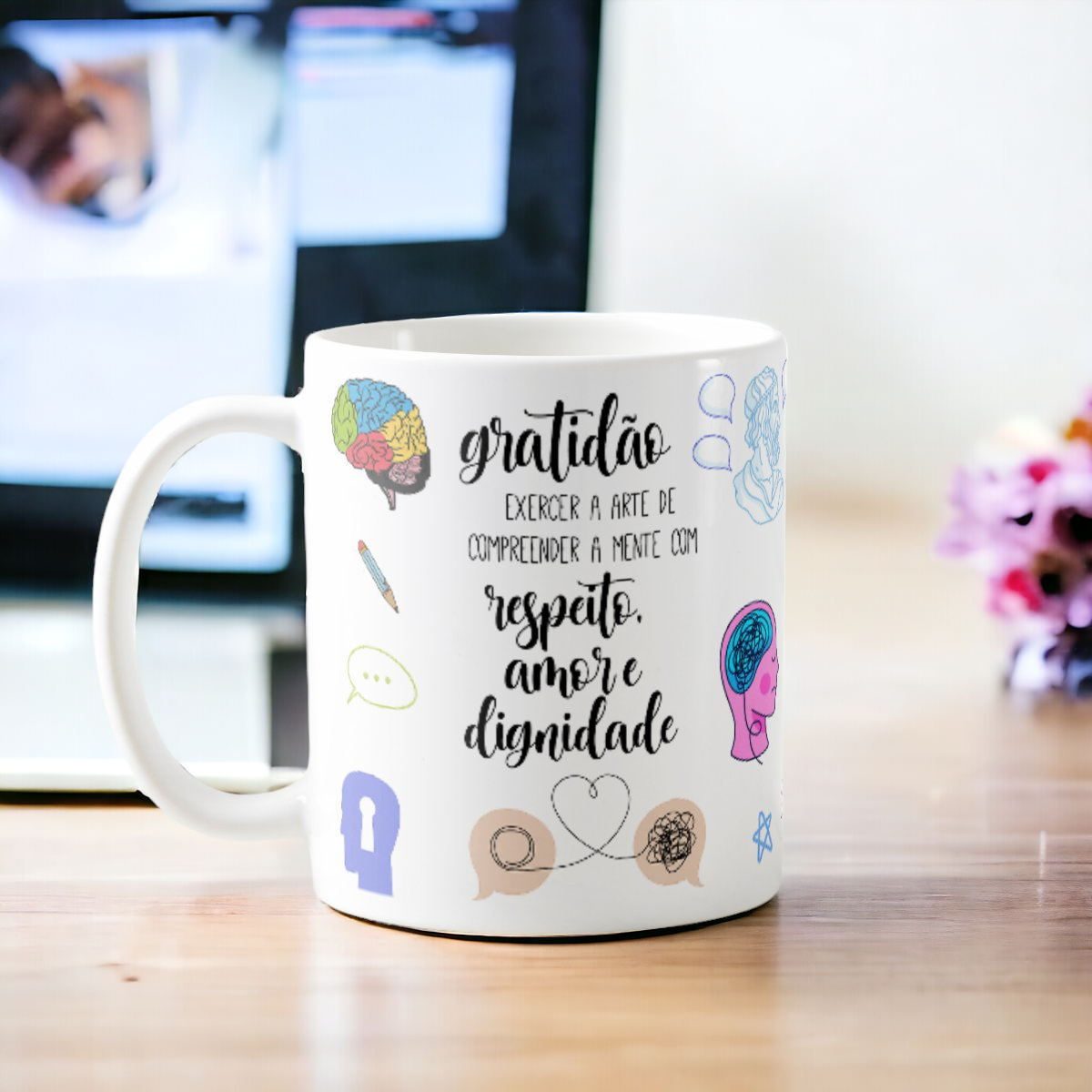 Caneca Profissão Terapeutas Presente para Psicólogos - Profissões (Psicólogo(a))