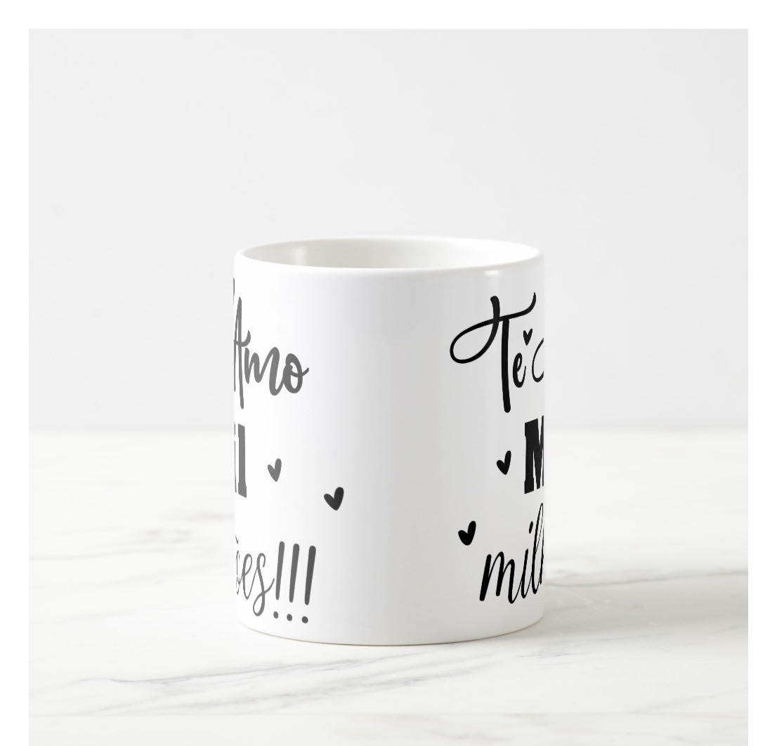 Caneca Personalizada Te Amo Mil Milhões de Dia dos Namorados