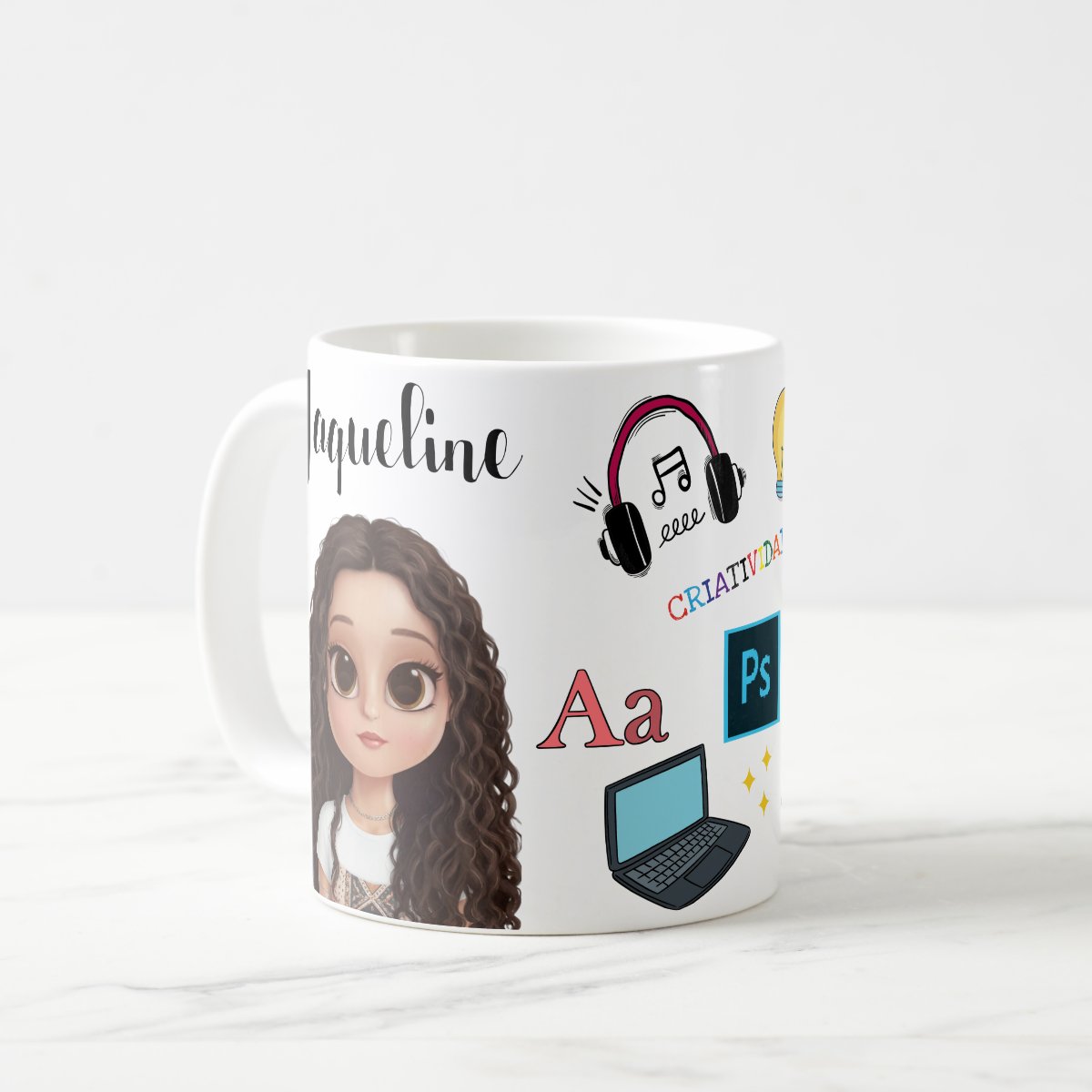 Caneca Personalizada Profissão  Designer Gráfico Com Avatar