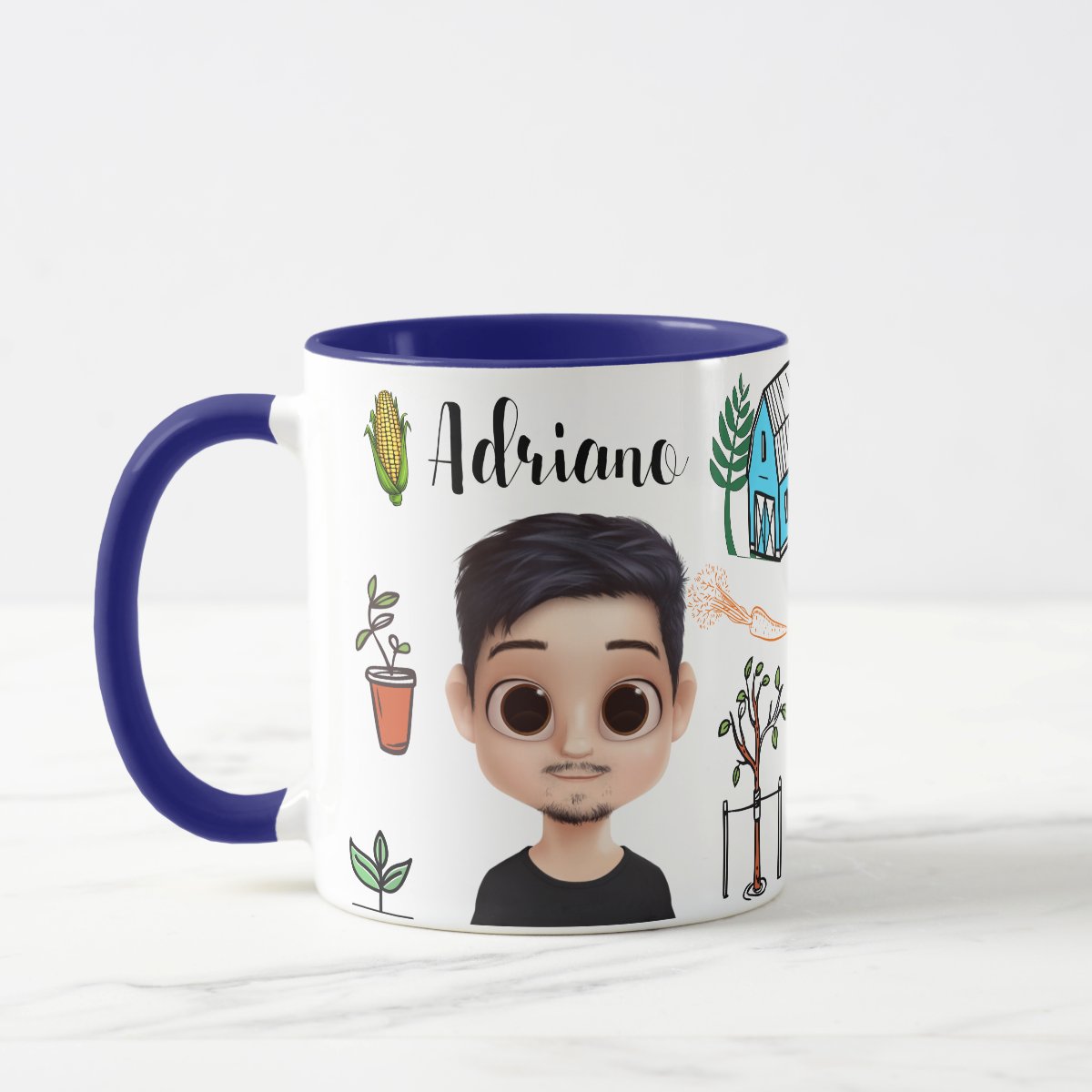 Caneca Personalizada Engenheiro Agrônomo com Avatar Azul - Profissões (Engenheiro(a))