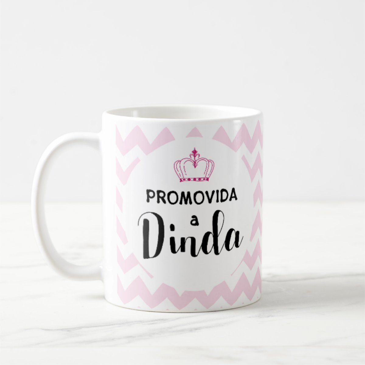 Caneca Batizado Presente Criativo Convite Promovida a Dinda - Batizado (Madrinha)