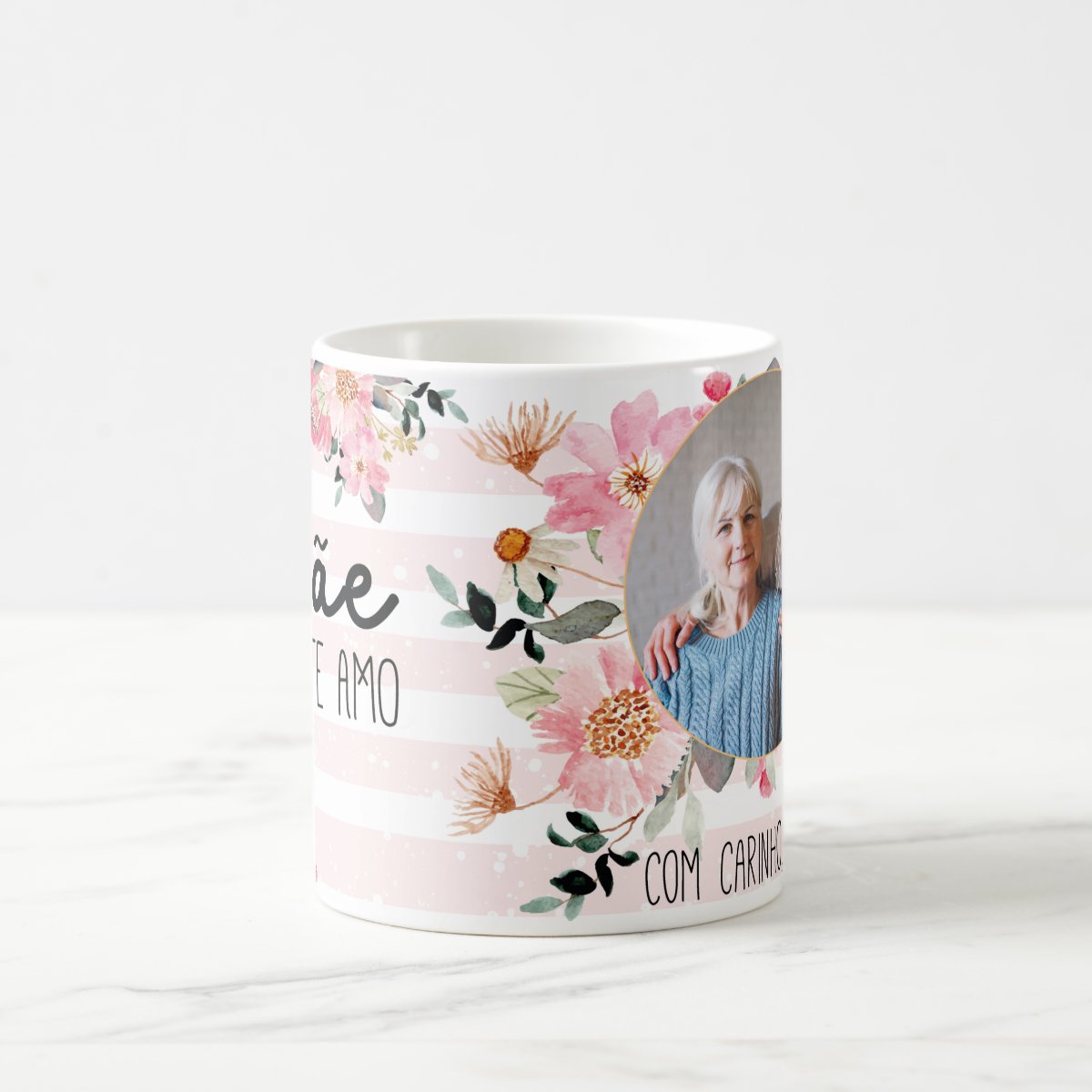 Kit de Presente - Mãe Te Amo - Almofada Caneca Garrafa