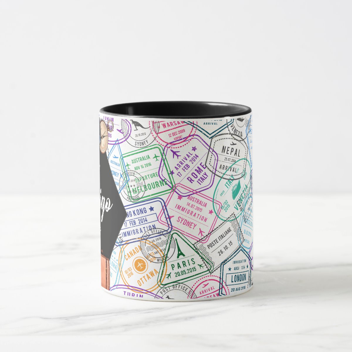 Caneca Personalizada Viajantes Viagens Passaporte Nome