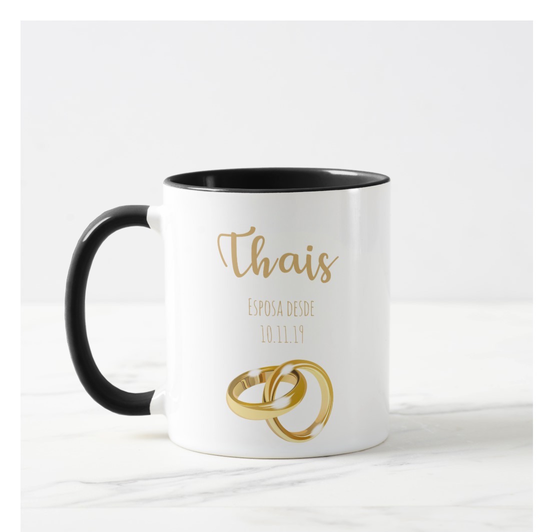 Caneca Esposa Casamento Aliança - Casamento (Noiva)