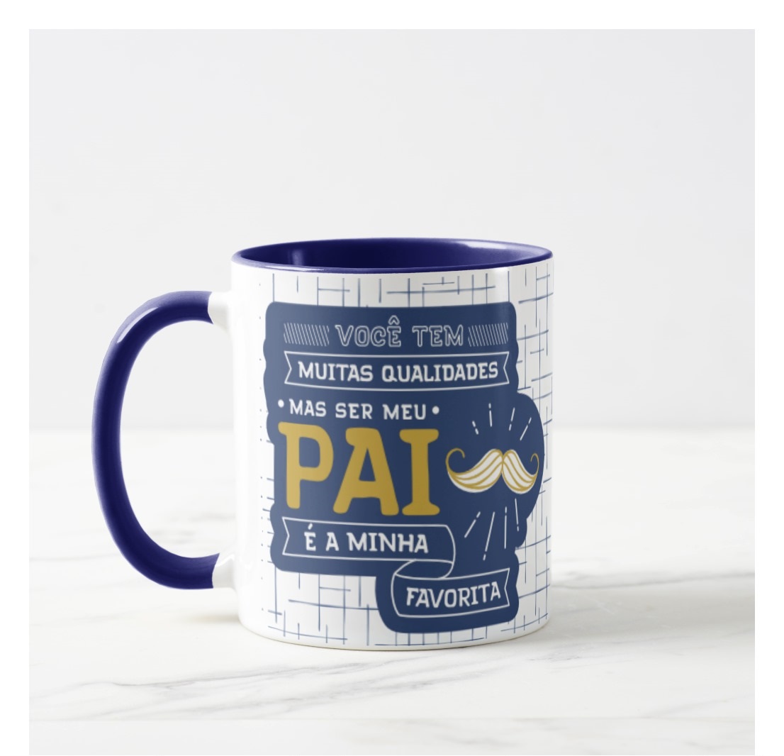 Caneca Pai Presente Engraçado Dia dos Pais com Nome Papai