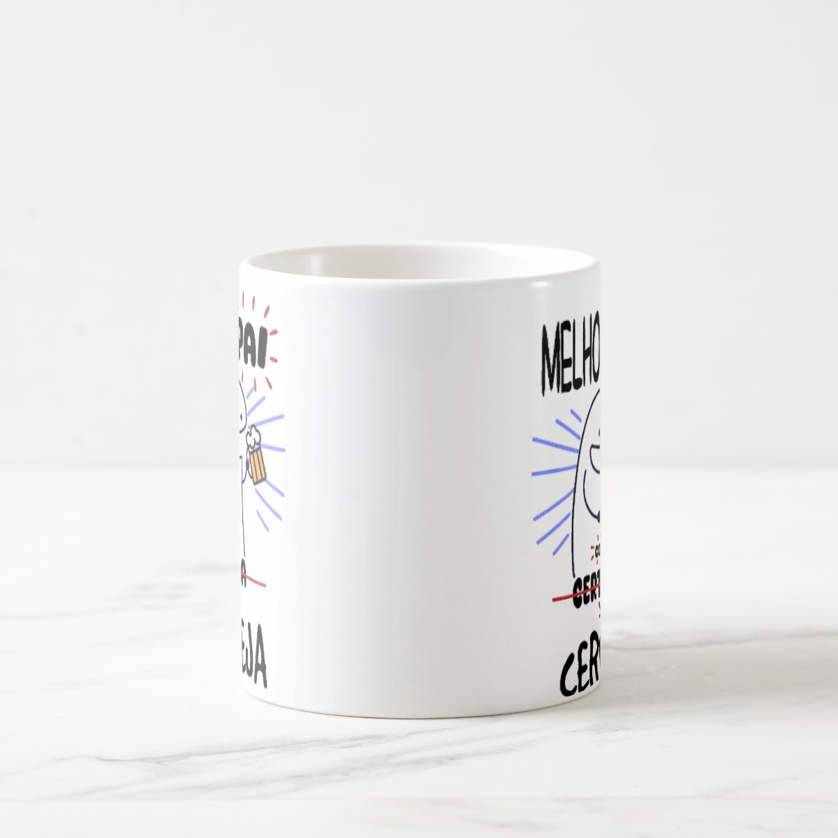 Caneca Personalizada Divertida Paizão Melhor Pai com Cerveja