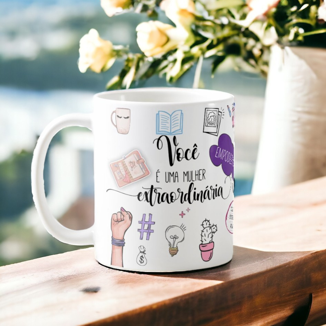 Caneca Personalizada Mulher Extraordinária Presente Pronta Entrega