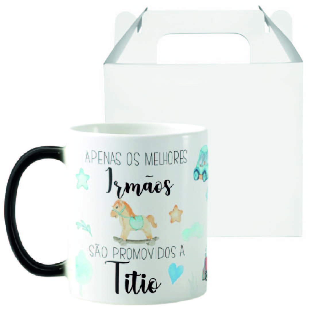 Caneca Mágica Presente Especial Melhor Irmão Promovido a Tio