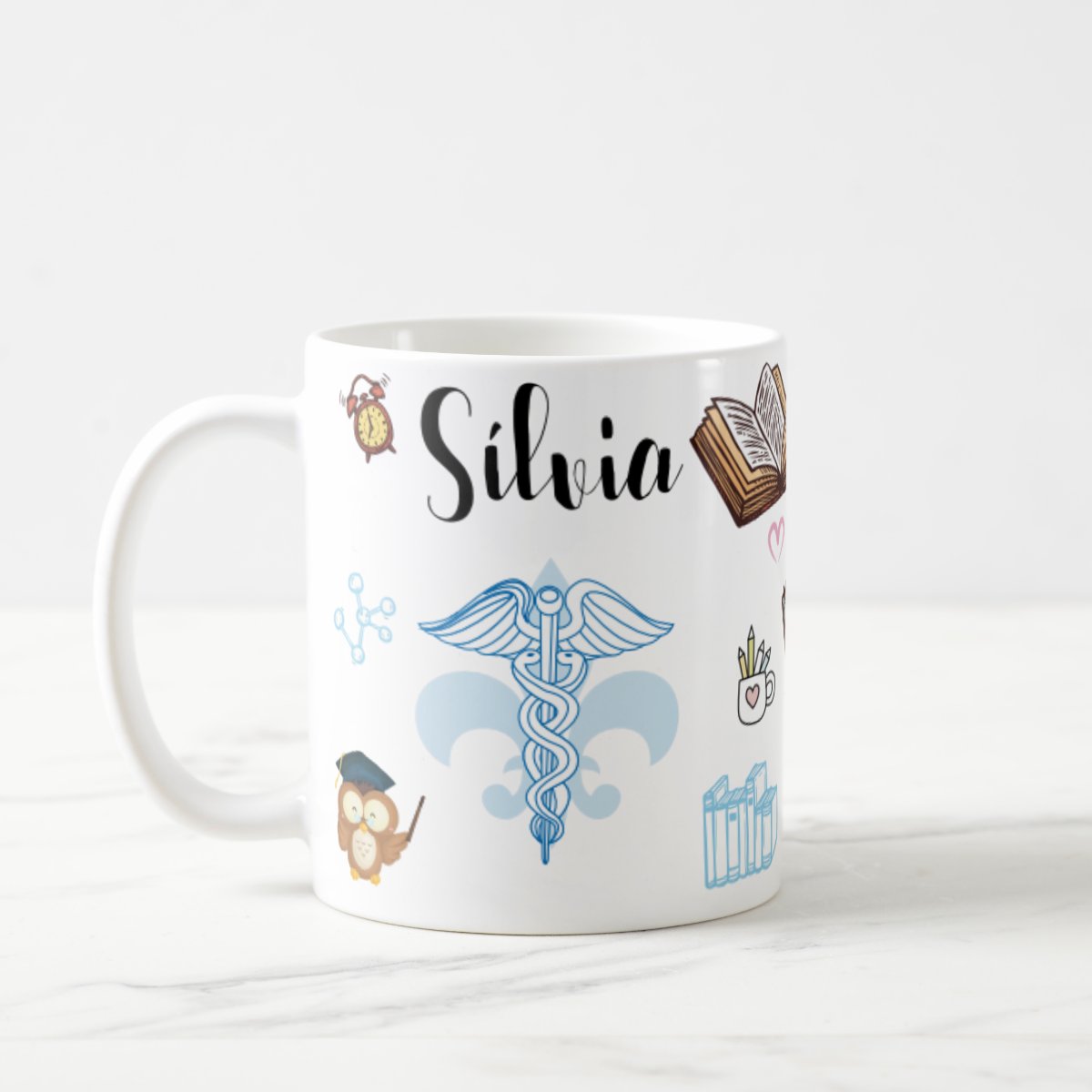 Caneca Personalizada Profissão de Pedagogia Símbolo com Nome