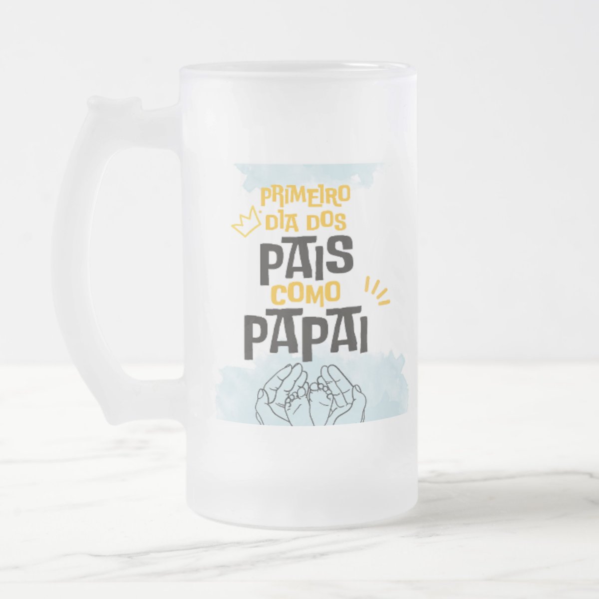 Copo de Cerveja Personalizado Primeiro Dia dos Pais Como Pai