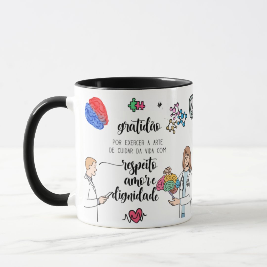 Caneca Presente Personalizado Medicina Médico Neurologista - Profissões (Médico(a))