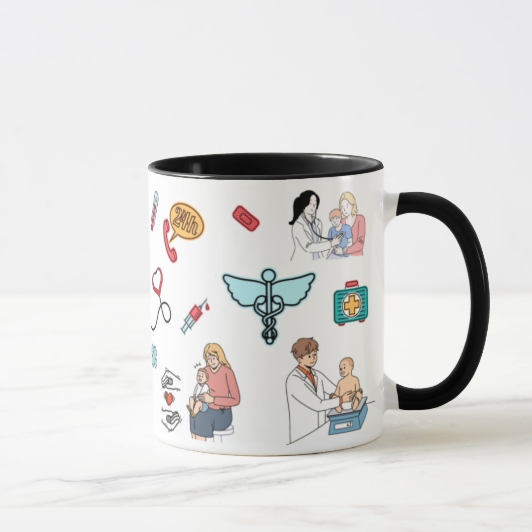 Caneca Pediatria Profissão Medicina Presente para Pediatra