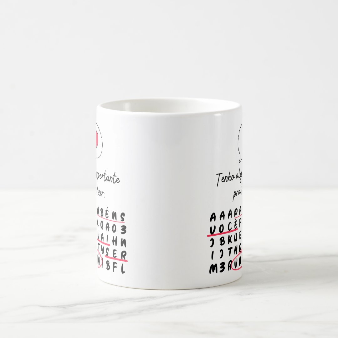 Caneca Caça Palavras Surpresa para Contar Gravidez Vovô
