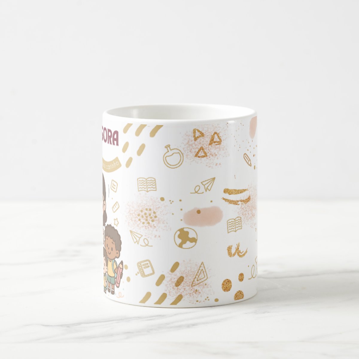 Caneca Professora Pronta Entrega Dedicação Carinho Presente Dia dos Professores