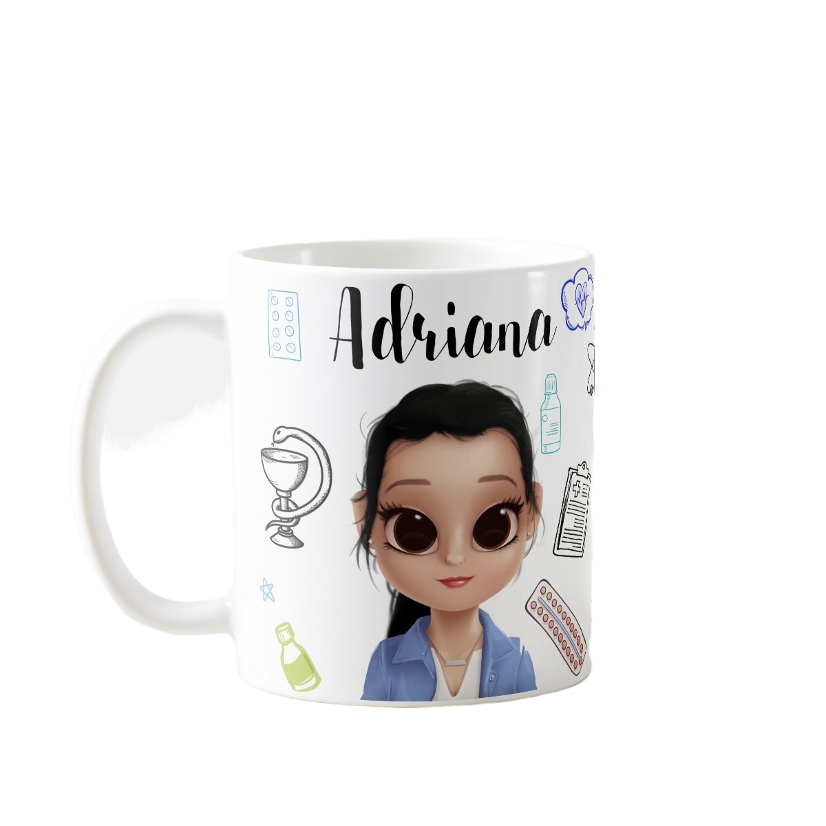 Caneca Personalizada Profissão Presente Equipe Empresas Branco Farmácia Farmacêutico - Profissões (Farmacia)