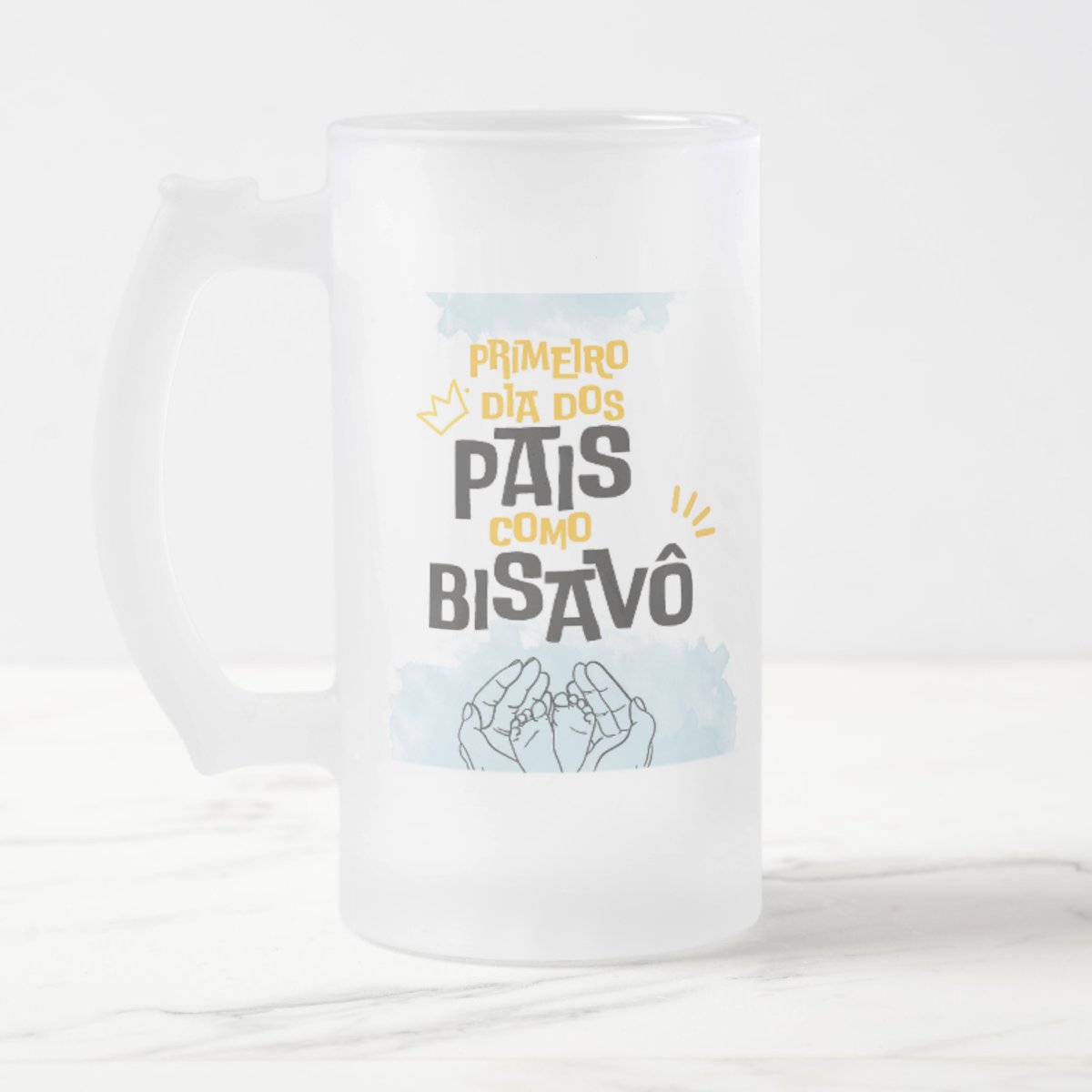 Copo de Cerveja Personalizado 1º Dia dos Pais Como Bisavô