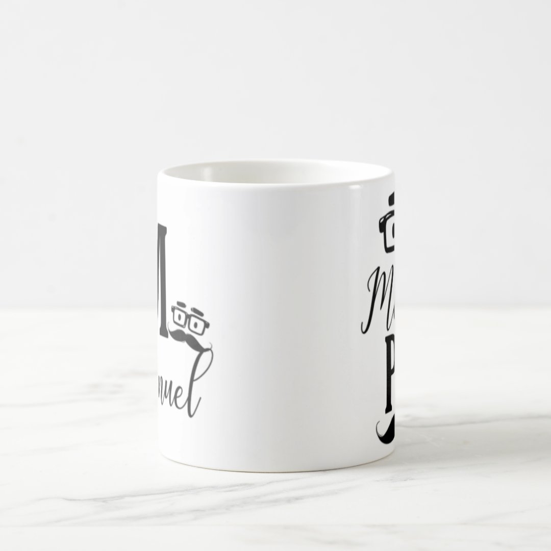 Caneca Mágica Presente Pai Personalizado com Letra Inicial