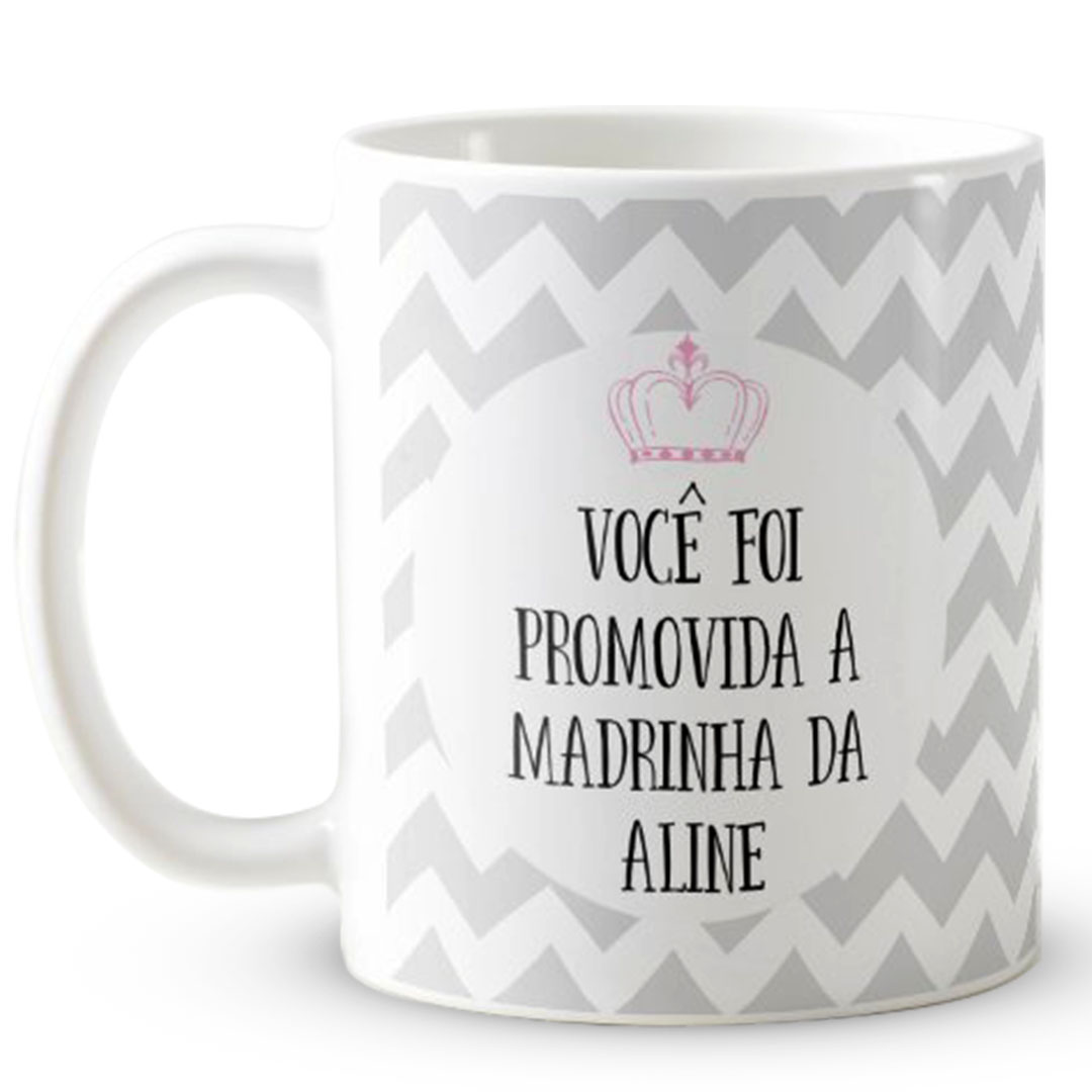 Caneca e Caixinha Presente Promovida a Madrinha com Nomes