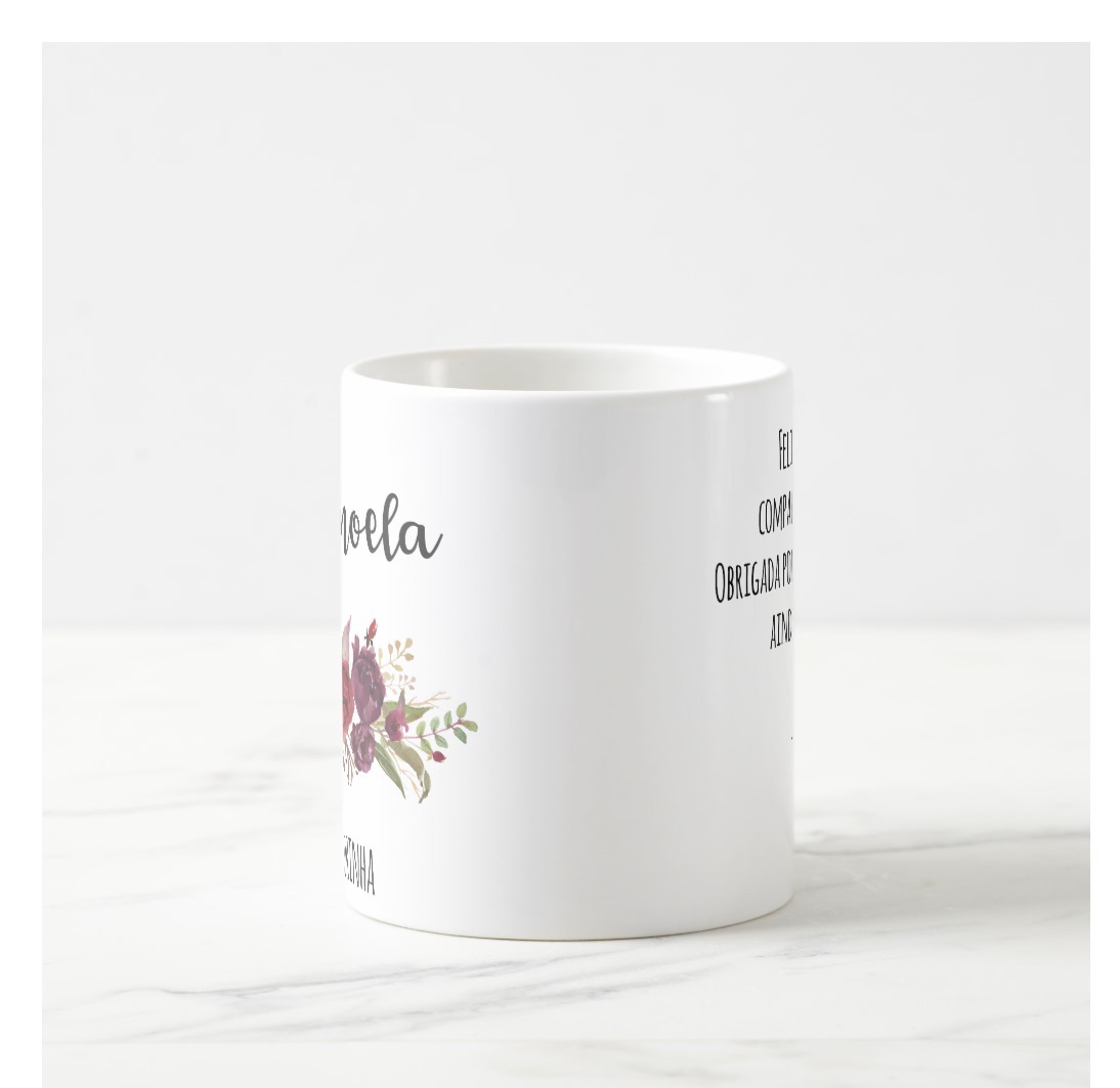 Caneca Personalizada Madrinha Lembrança Casamento Marsala