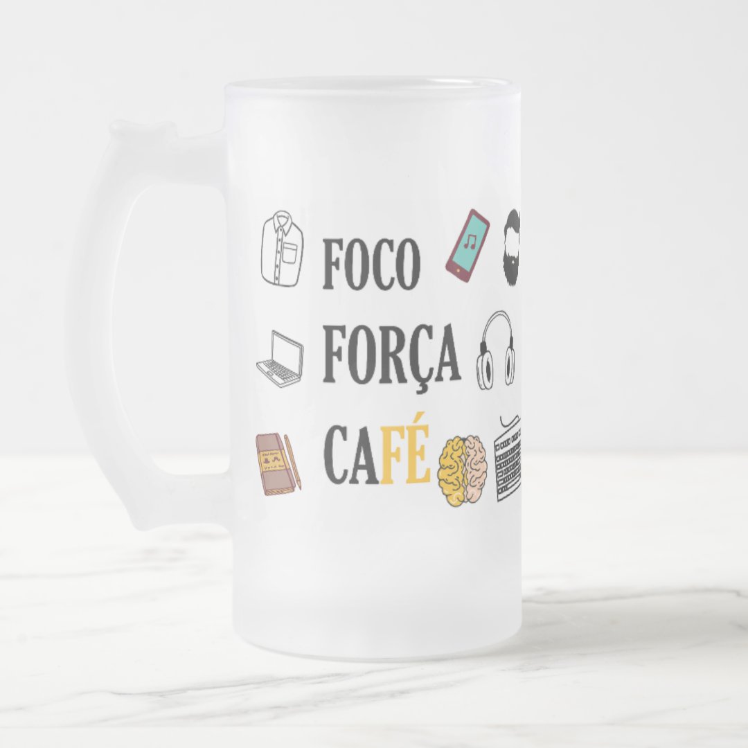 Copo Cerveja Chopp Presente Masculino com Frase Motivacional - Hobbies (masculino Frase Motivacional foco força cafe)