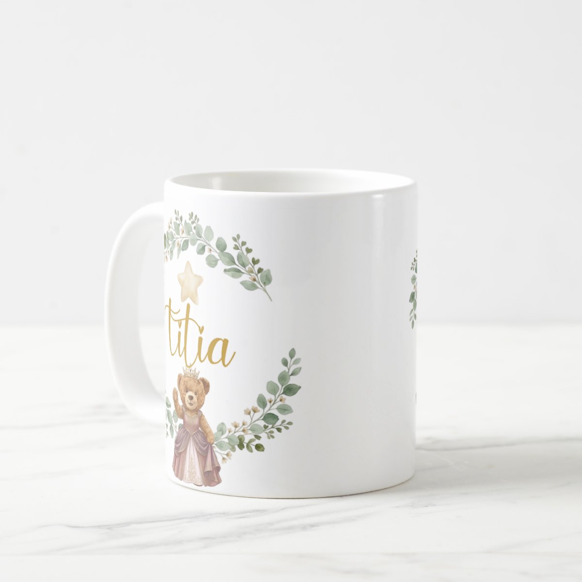 Caneca Ursa Princesa Tia Presente Dia das Mães Família Pronta Entrega