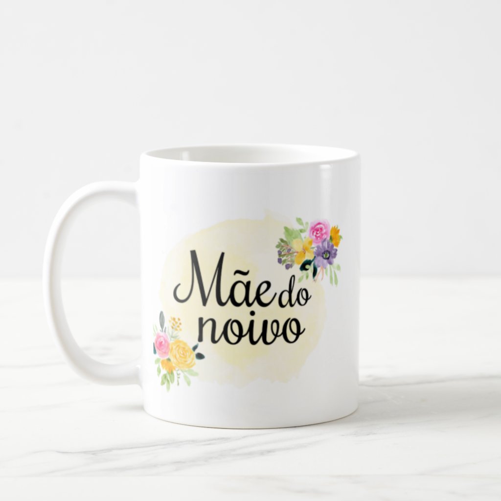 Caneca Casamento Lembrança Mãe Do Noivo Amarelo Claro 325 Ml Do Luz - Casamento (Noivo)
