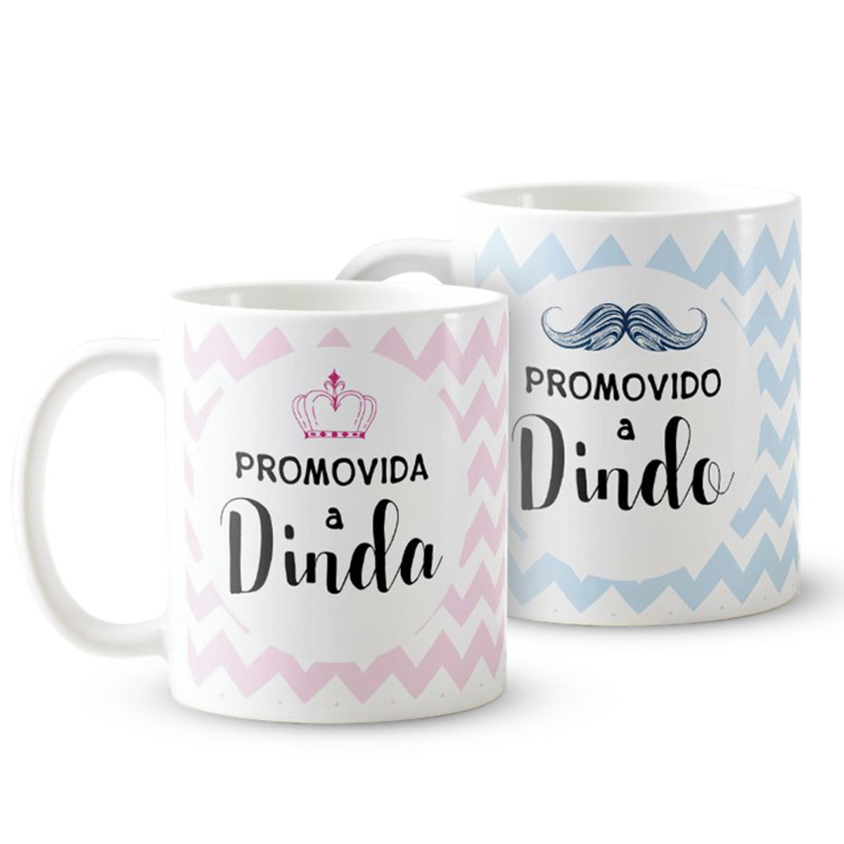 Kit Canecas Convite Promovidos Padrinho e Madrinha Batizado