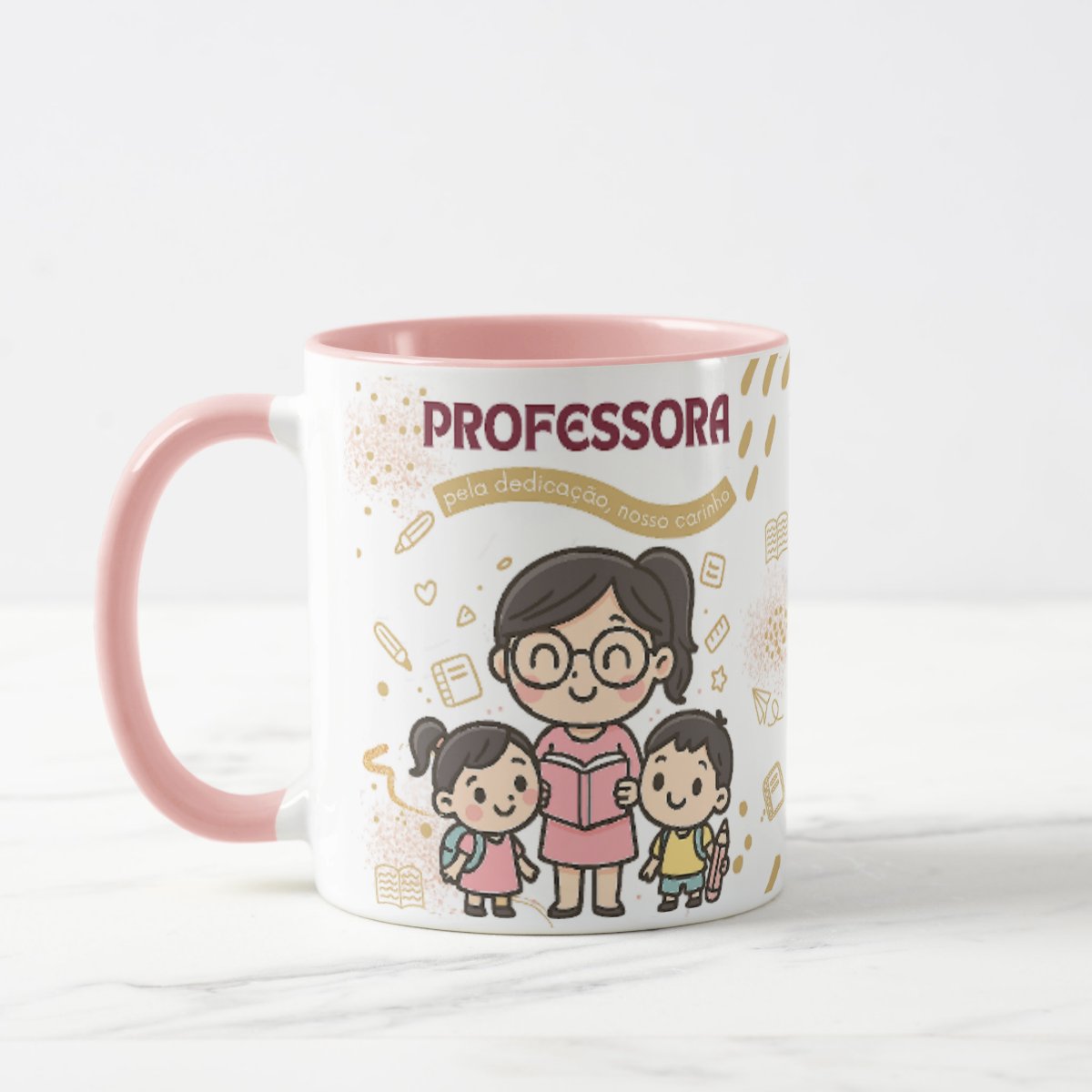 Caneca Professora Pronta Entrega Nosso Carinho Dia dos Professores ❤️