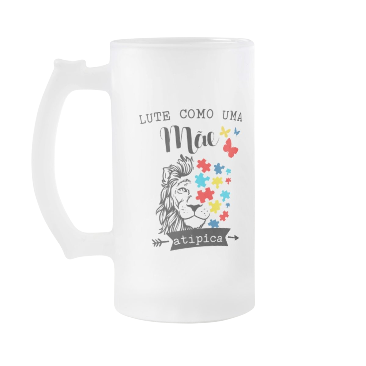 Copo Cerveja Chopp Autismo Presente para Mãe Orgulhosa - Família (Mãe)