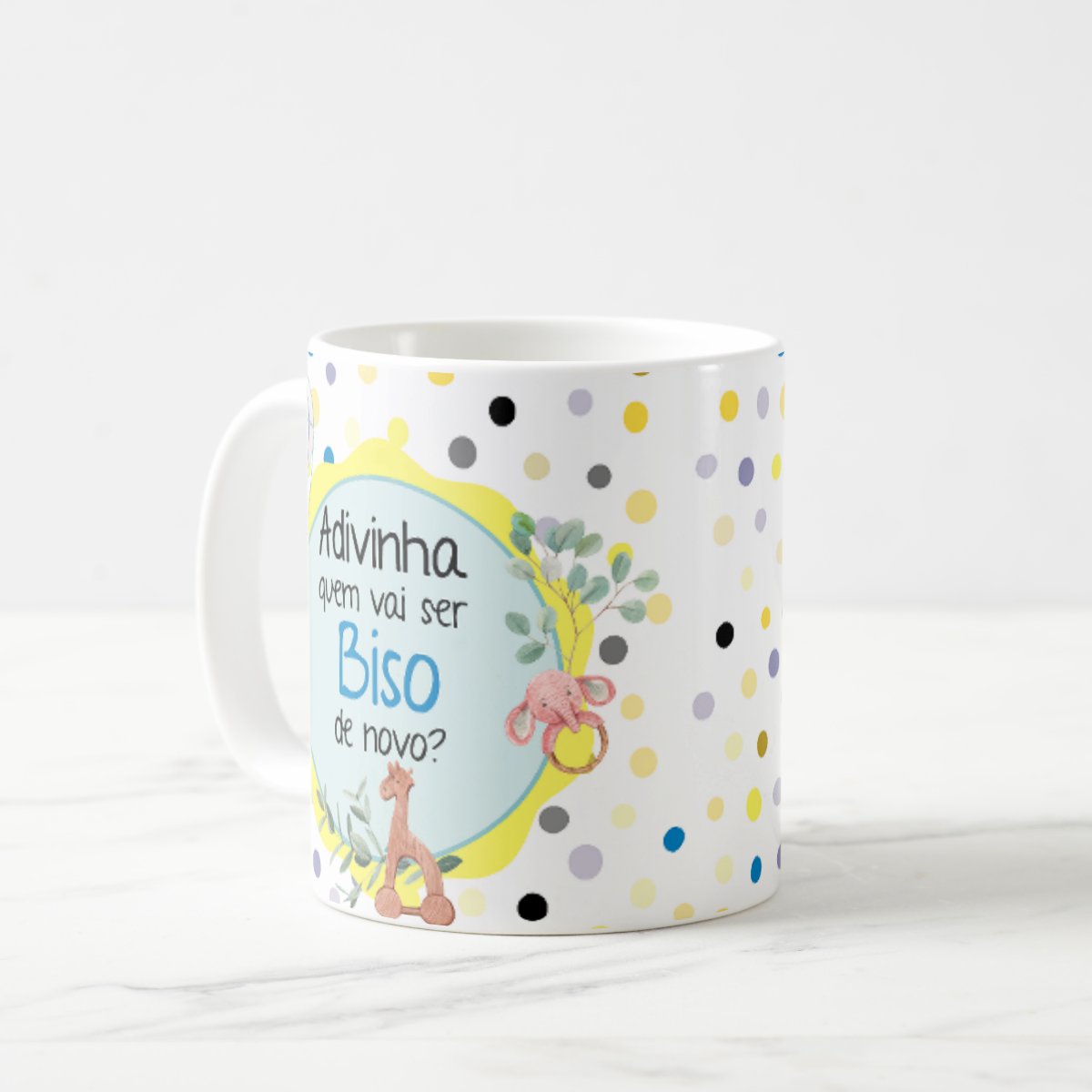 Caneca Especial Surpresa Revelar Nova Gravidez Família Biso