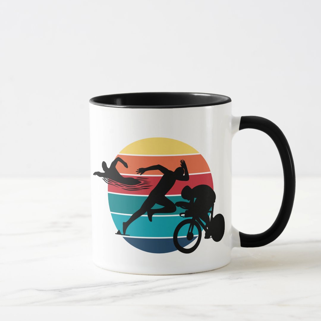 Caneca Presente Para Atleta Corrida Natação Ciclismo Triatlo