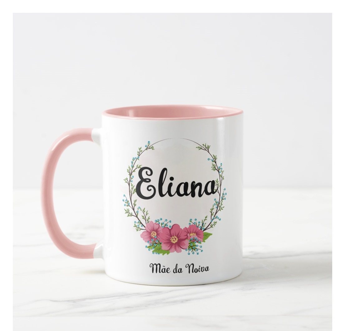 Caneca Personalizada Mãe Da Noiva Lembrança Casamento Rosa - Casamento (Noiva)