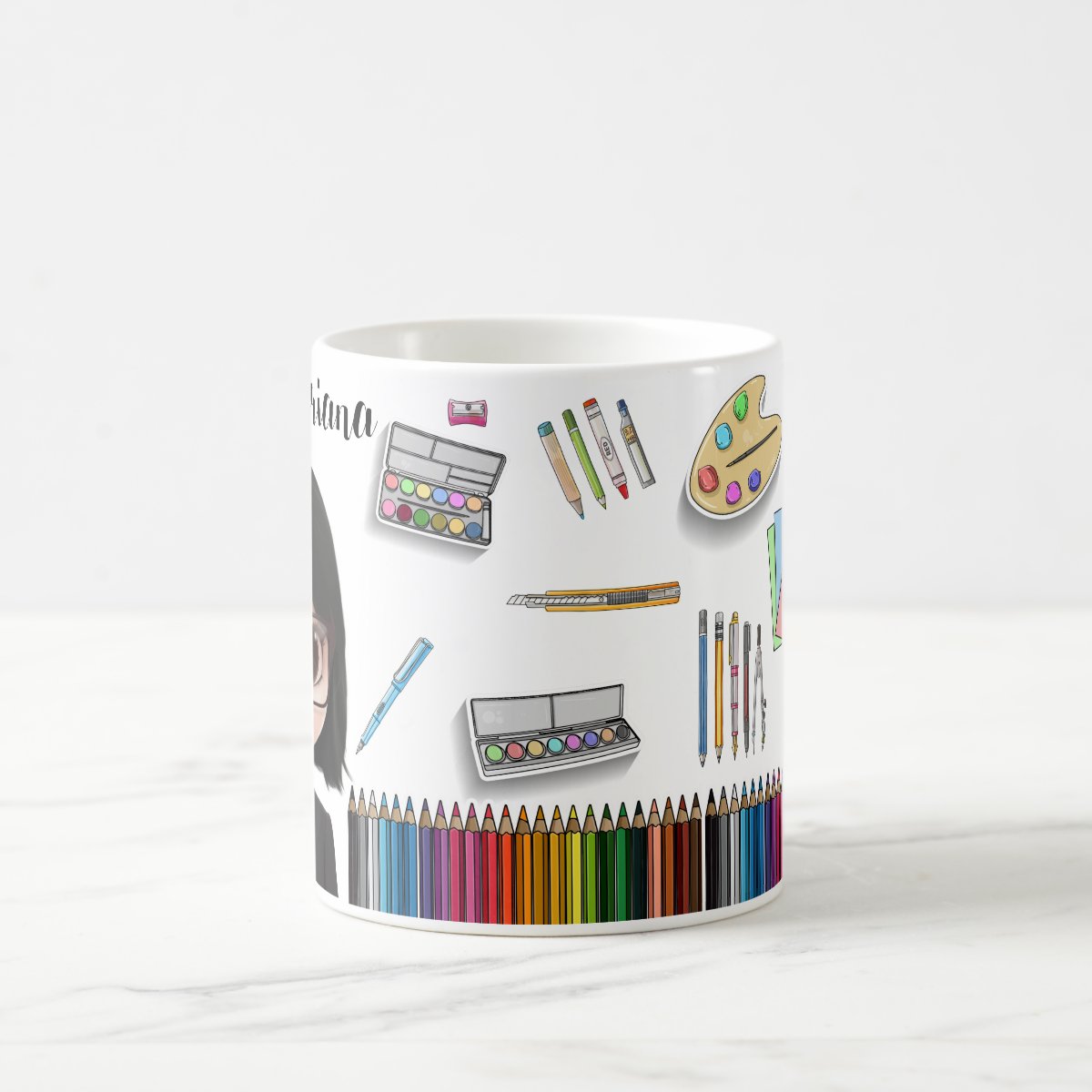 Caneca Professor Educação artística Presente Personalizada Com Avatar