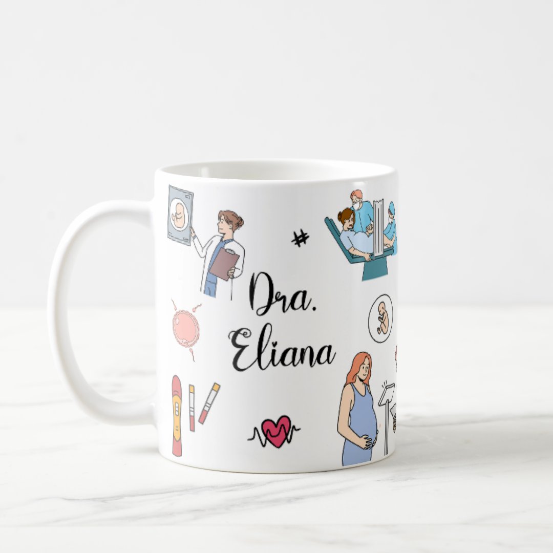 Caneca Presente Divertido com Nome Ginecologista Obstetra