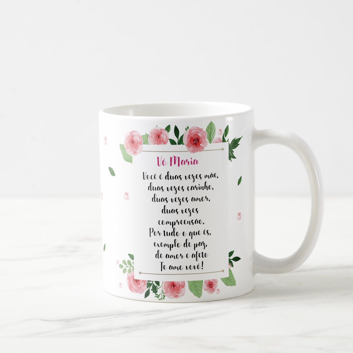 Caneca Vovó com Açúcar Presente com Nome e Mensagem Especial