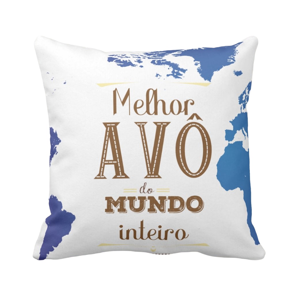 Almofada Presente Divertido para Melhor Avô do Mundo Inteiro - Família (Avó/Avô)