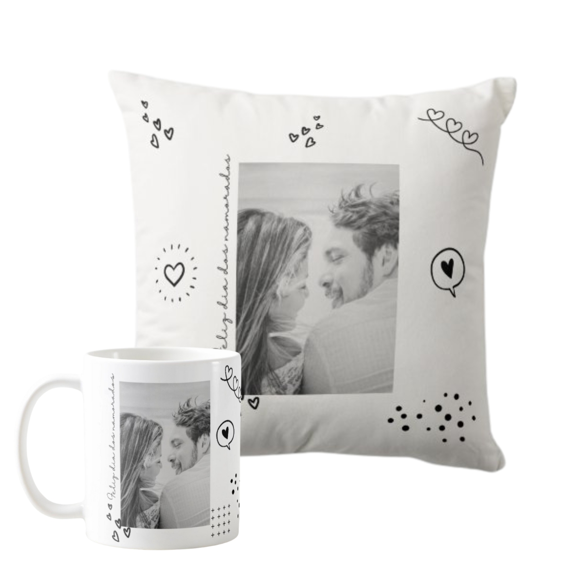 Kit Almofada e Caneca Especial Ternura de Dia dos Namorados